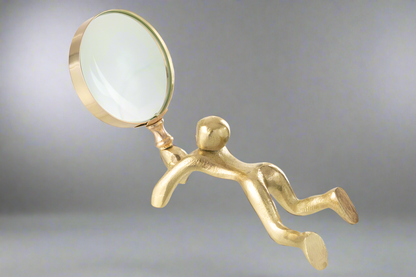 Vergrootglas Persoon Aluminium/Glas Goud
