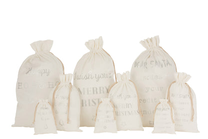 Tas Kerst Engels Fluweel Wit Groot Assortiment Van 3
