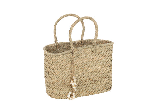 Strandtas Schelpen Jute Natuurlijk Groot
