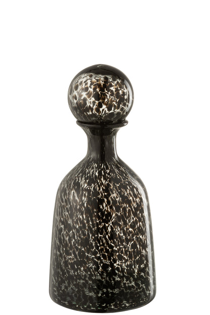Fles+Plug Dot Decoratief Laag Glas Zwart Klein