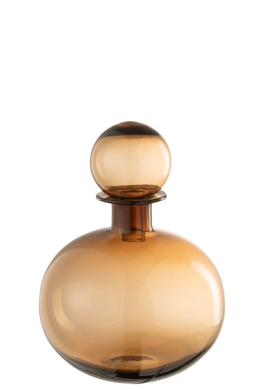 Fles+Stop Regulier Decoratief Rond Glas Bruin