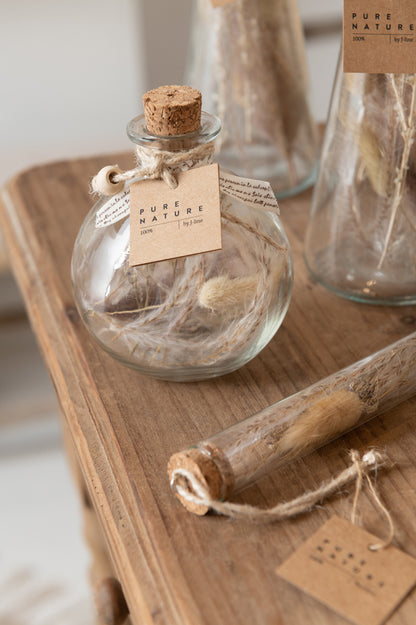 Flessen Met Gedroogde Bloemen Glas Natuurlijk Klein Assortiment Van 2
