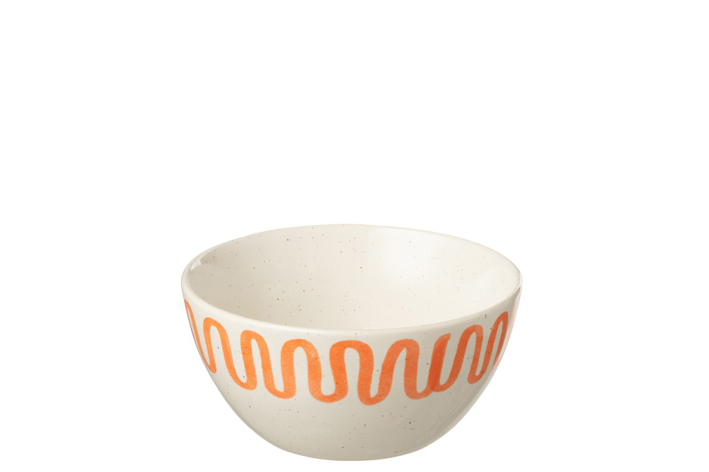 Kom Curve Porselein Oranje