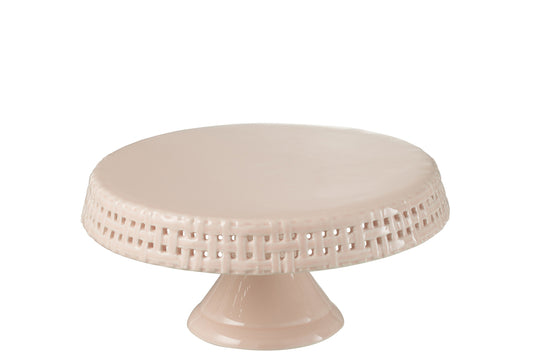 Taartbord Keramiek Roze Medium