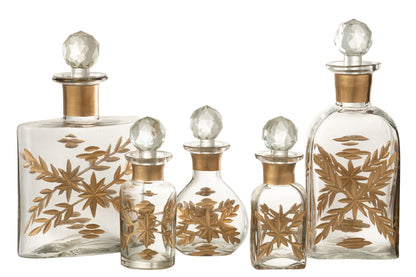 Karaf Chloe Vierkant Glas Transparant/Goud