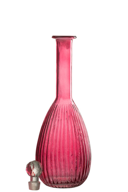 Karaf Strepen Glas Rood