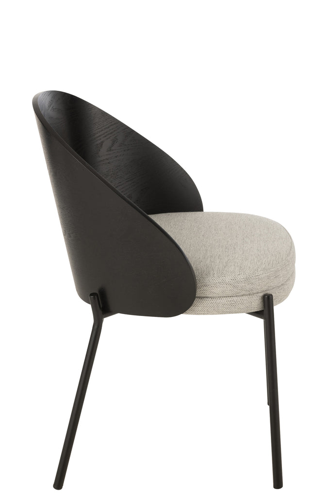 Stoel Lone Ply Wood/Metaal Zwart/Grijs