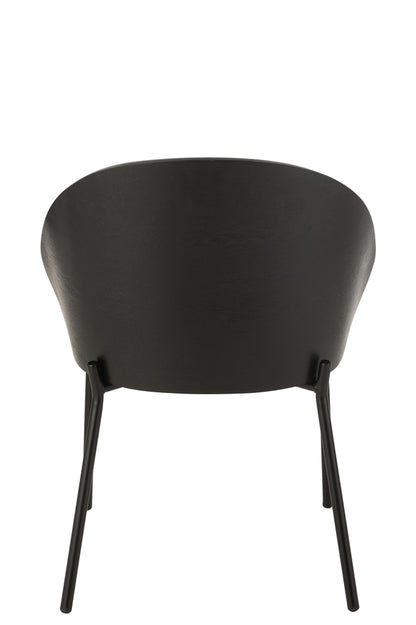 Stoel Lone Ply Wood/Metaal Zwart/Grijs