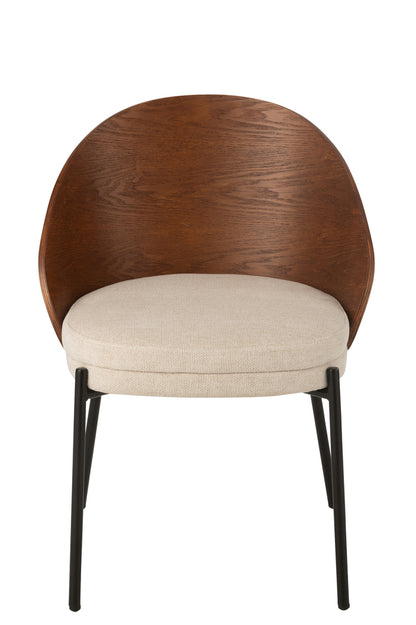 Stoel Lone Ply Wood/Metaal Bruin/Grijs