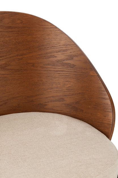 Stoel Lone Ply Wood/Metaal Bruin/Grijs