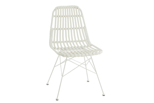 Stoel Rachel Outdoors Met/Rotan Wit