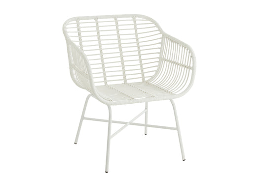 Stoel Rachelle Outdoors Met/Rotan Wit