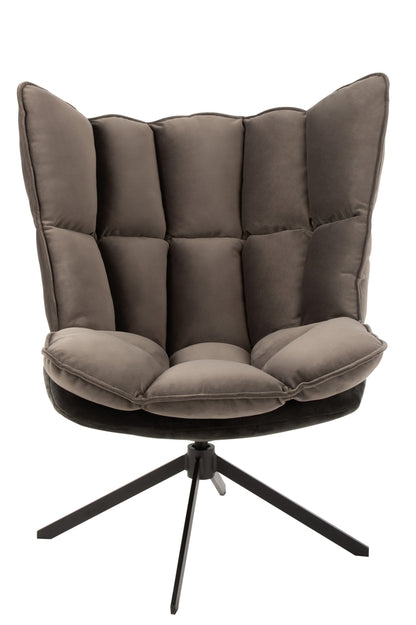 Stoel Relax Kussen Op Frame Textiel/Metaal Grijs