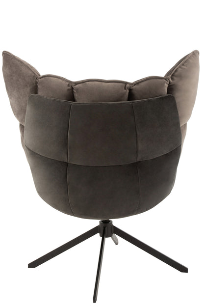 Stoel Relax Kussen Op Frame Textiel/Metaal Grijs