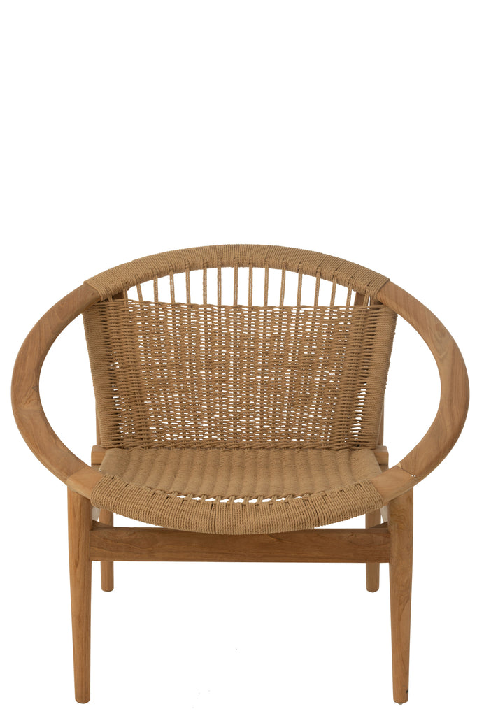 Stoel Rond Teakhout Naturel