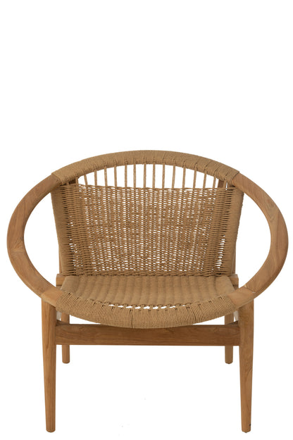 Stoel Rond Teakhout Naturel