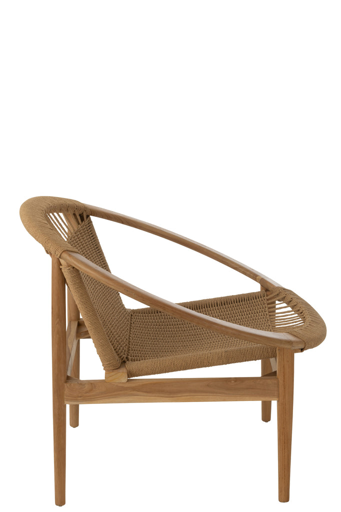 Stoel Rond Teakhout Naturel