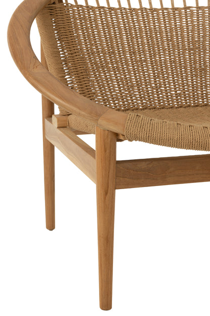 Stoel Rond Teakhout Naturel