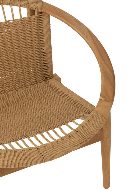 Stoel Rond Teakhout Naturel