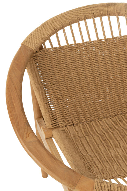 Stoel Rond Teakhout Naturel