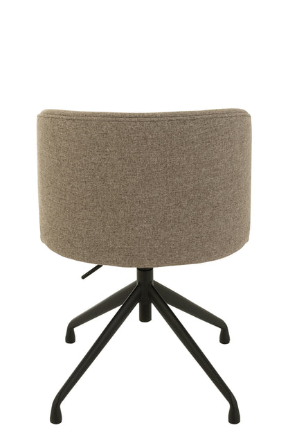Stoel Draai/Omhoog/Omlaag Linnen Donkerbruin/Beige