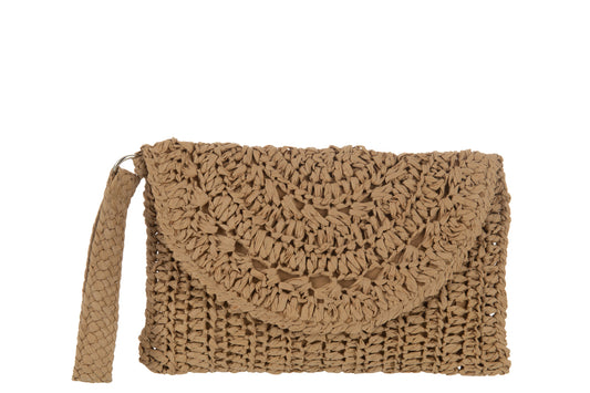 Clutch Bag Strap Papier Lichtbruin