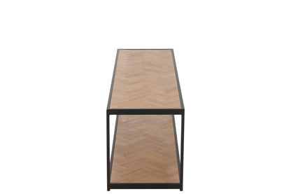 Salontafel Zigzag Rechthoek Hout/Metaal Naturel/Zwart
