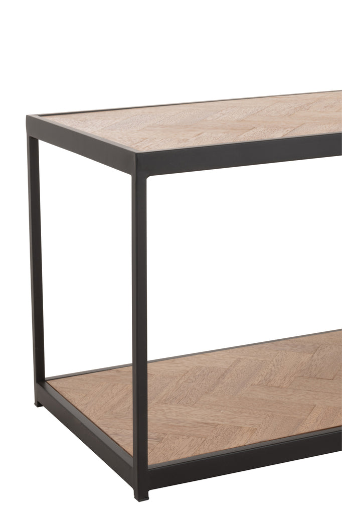 Salontafel Zigzag Rechthoek Hout/Metaal Naturel/Zwart