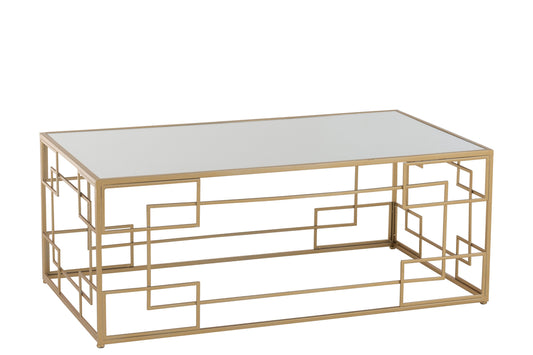 Koffietafel Lijnen Metaal/Glas Goud