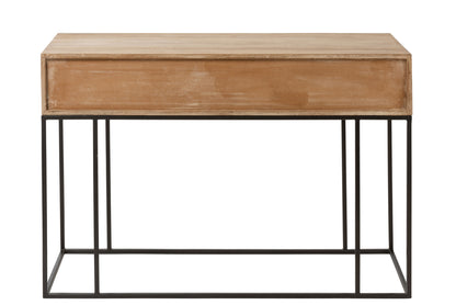 Console 3 Laden Geweven Riet Mango Hout Natuurlijk