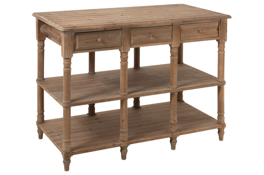 Console 6 Laden Hout Natuurlijk