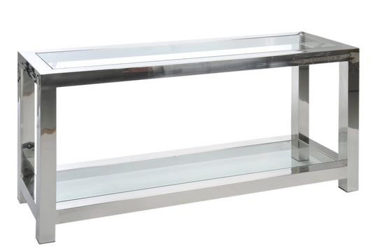 Console RVS/Glas Zilver 140X40x70cm