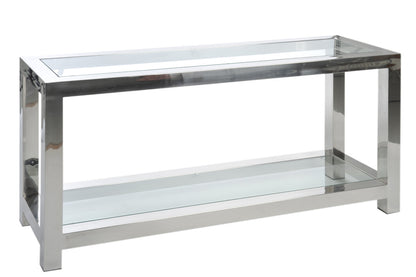 Console RVS/Glas Zilver 140X40x70cm