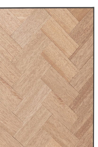 Kast Laag 2 Deuren Zigzag Hout/Metaal Naturel/Zwart