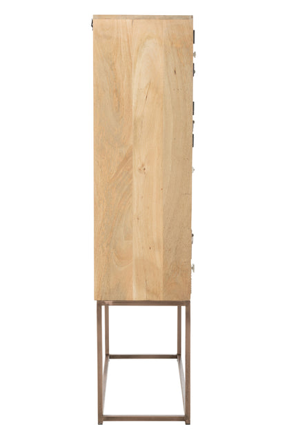 Kast 10 Laden Motieven Hout Beige