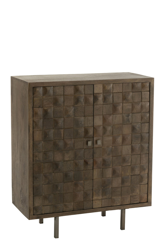 Kast Pino Metaal/Mangohout Bruin/Grijs