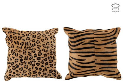 Kussen Animal Print Leer Mix Assortiment Van 2