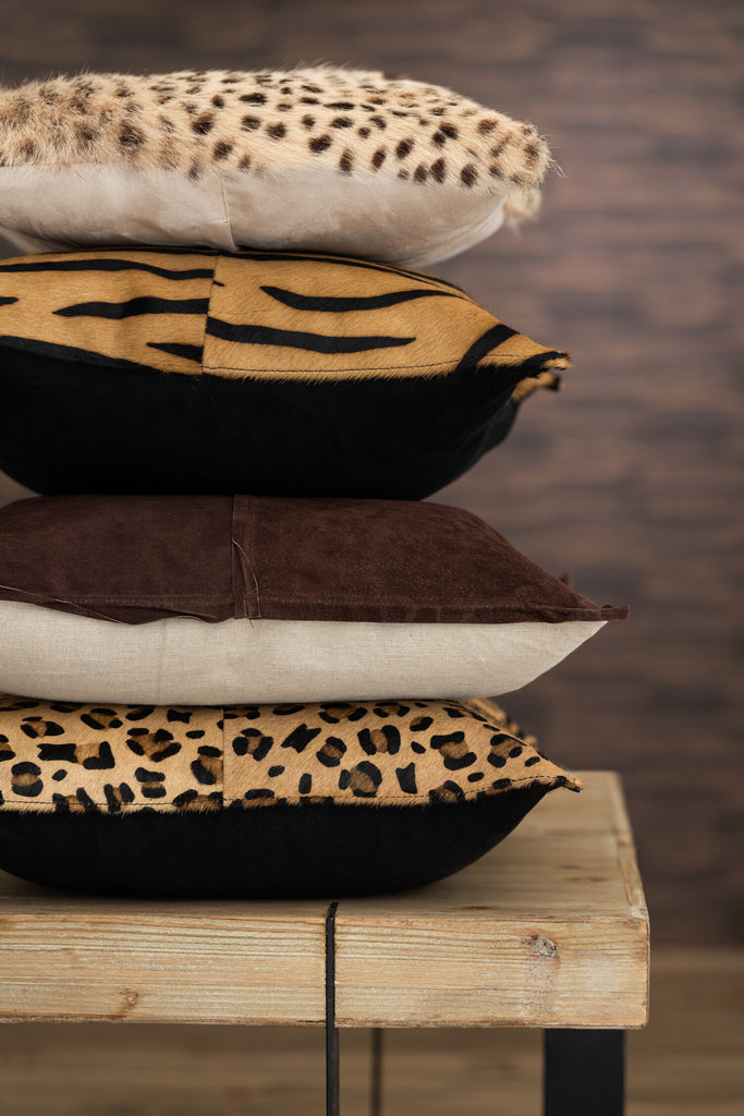 Kussen Animal Print Leer Mix Assortiment Van 2