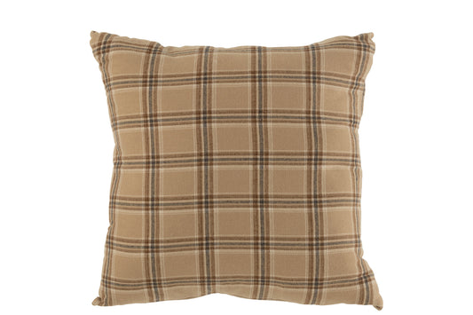 Kussen Geruit Textiel Beige