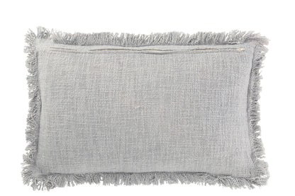 Kussen Fringe Katoen Fluweel Blauw