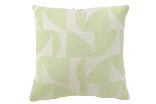 Kussen Geo Textile Wit/Mintgroen