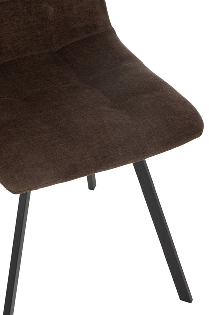 Eetkamerstoel Clark Metaal/Polyester Bruin