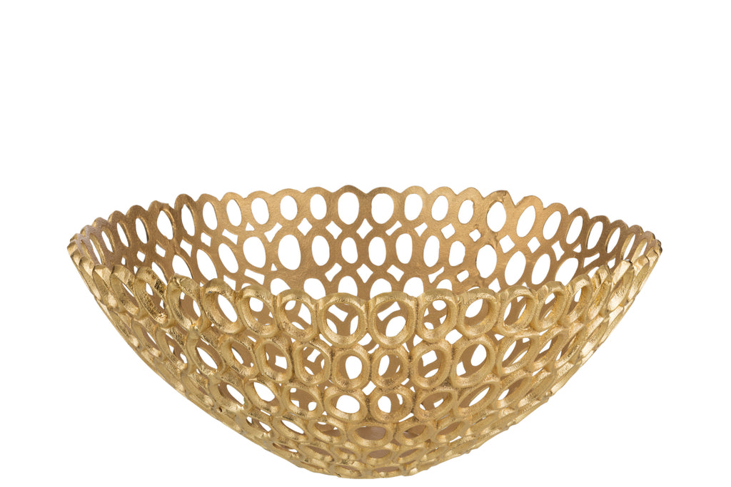 Schotel Ronde Ringen Aluminium Goud Groot