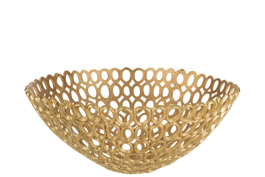 Schotel Ronde Ringen Aluminium Goud Groot
