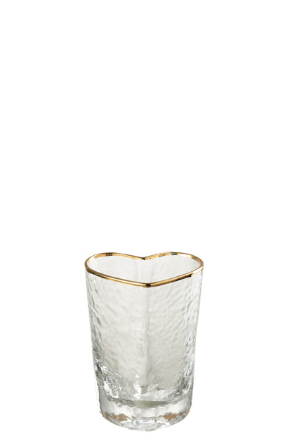 Drinkglas Hart Glas Goud/Transparant