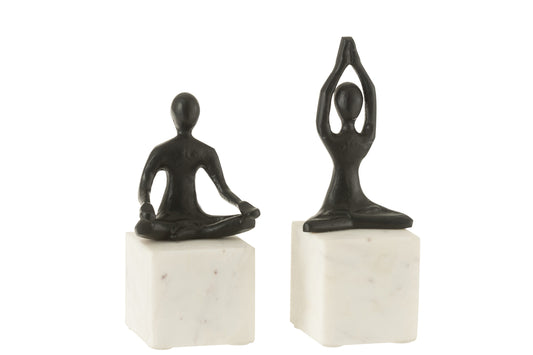 Figuur Yoga Aluminium/Marmer Zwart/Wit Assortiment Van 2