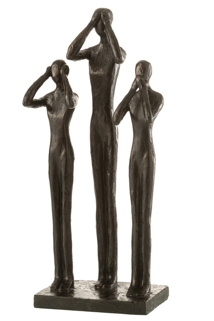 Figuren Zien/horen/spreken Poly Donkerbruin