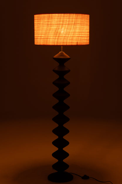 Staande lamp Rups Populier Hout Zwart/Natuurlijk