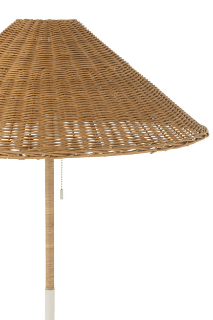 Staande lamp Metaal/Rotan Wit/Natuurlijk