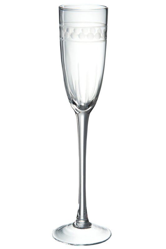 Fluitbalpatroon Glas Transparant 6X6x26cm